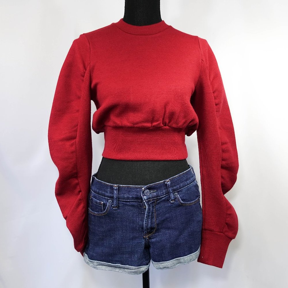 C/MEO COLLECTIVE crop knit sweater scoop neck xxs